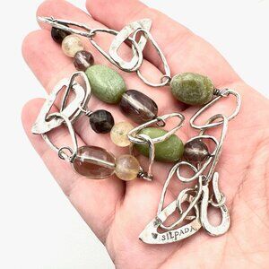 Silpada Womens Necklace Smoky Quartz Citrine Jade Sterling Silver N218